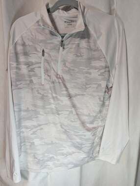 Ahead Performance Quarter-Zip Golf Pullover Camo Medium White Grey